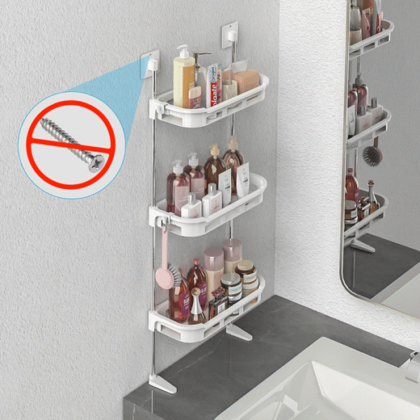 3 TIER TOILET TANK TOP CADDY, WALL MOUNTED ORGANIZER, BATHROOM ORAGNAZER - Image 5