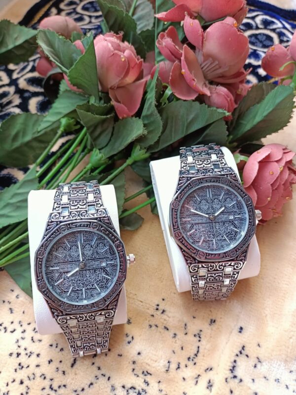 Ayatul kursi calligraphy watch silver - Image 2
