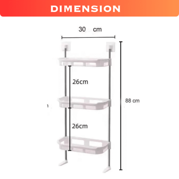 3 TIER TOILET TANK TOP CADDY, WALL MOUNTED ORGANIZER, BATHROOM ORAGNAZER - Image 4
