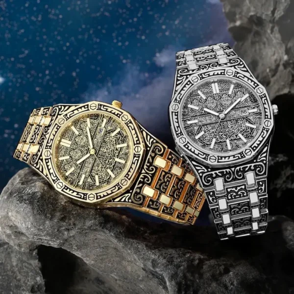 Ayatul kursi calligraphy watch Golden - Image 3