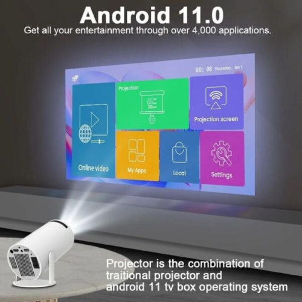 4K Mini Android Projector Android 11 Video Projector - Image 6