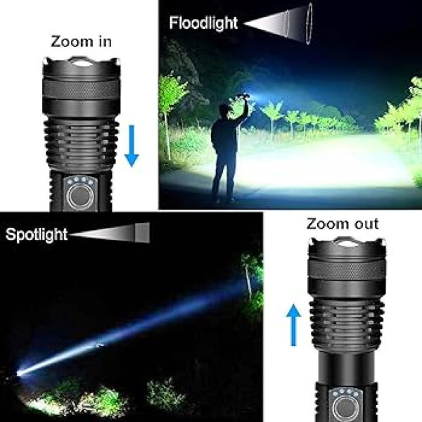 Waterproof Rechargeable Led Zoom Torch Light - Image 6