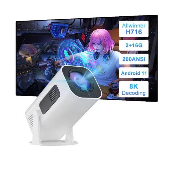 HY330 Full HD 1080P 4K Video Supported Android 11 WIFI-6 BT-5.0 Portable Projector - Image 9