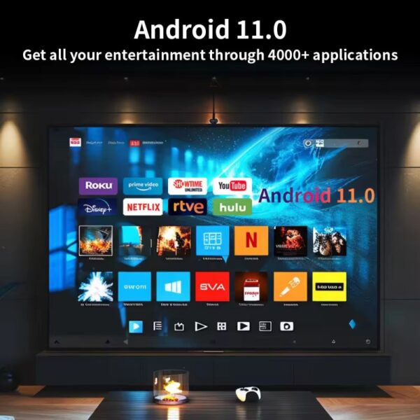 HY330 Full HD 1080P 4K Video Supported Android 11 WIFI-6 BT-5.0 Portable Projector - Image 2