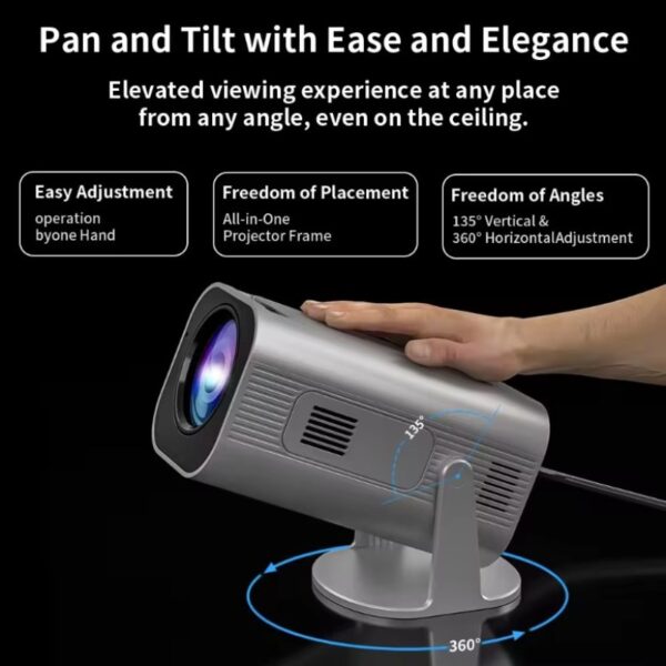 HY330 Full HD 1080P 4K Video Supported Android 11 WIFI-6 BT-5.0 Portable Projector - Image 3