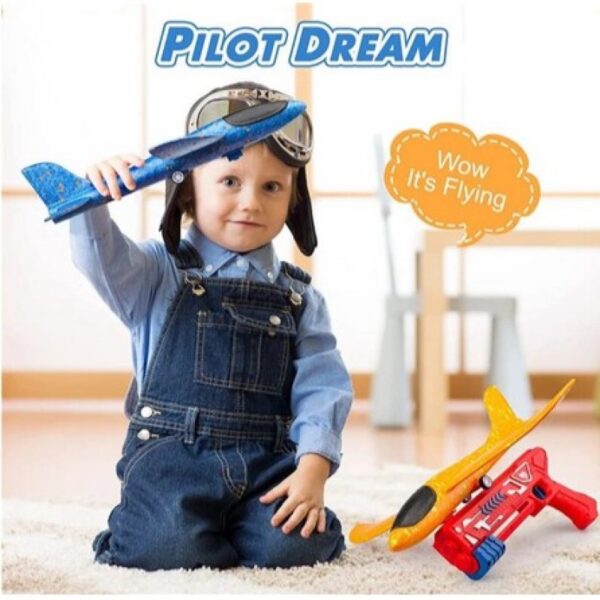 Indoor Outdoor Foam Glider Catapult Gun Plane Toy for Girls Boys - Image 5
