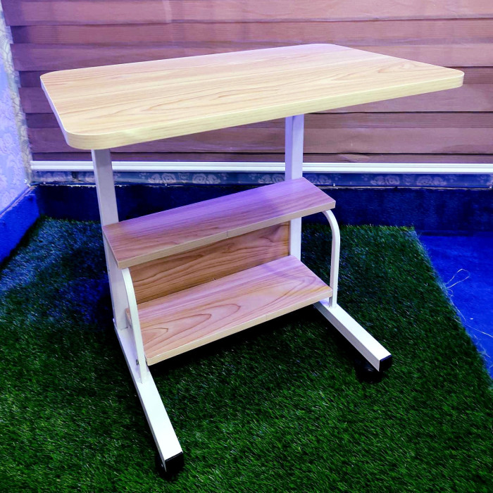 Double Layer Adjustable Laptop Desk With Wheels - Image 5