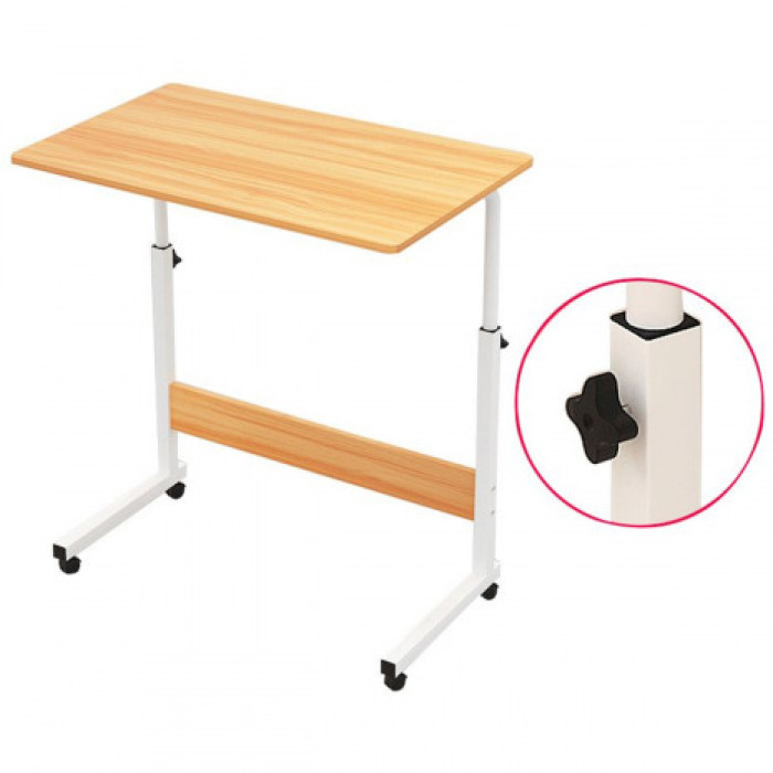 Single Layer Adjustable Laptop Desk With Wheels - Image 4